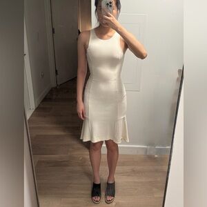 H&M Cream Sleeveless Midi Dress